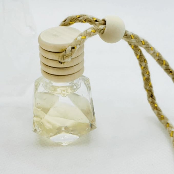 Hanging Car Diffuser Air Freshener Peppermint Essential Oil Fragrance - Perfect for car, small room or as a gift. Long lasting scent with wooden diffuser cap.