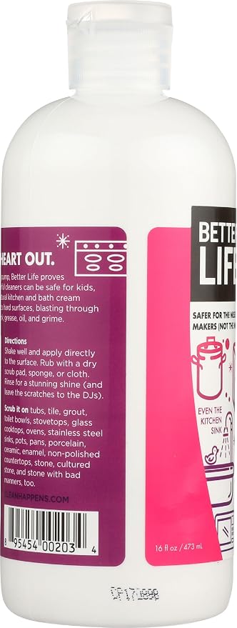 Better Life Sink Cleaner, Stainless Steel Sink Cleaner, Kitchen and Bath Scrubber, Tub and Tile scrubber, 16 Ounce, Pack of 1