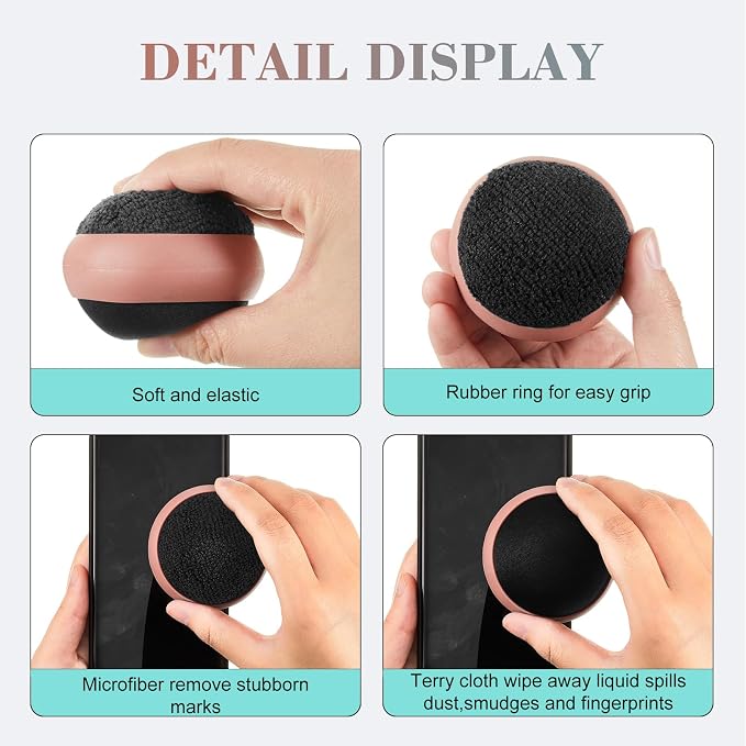 Suclain 4 Pack Touch Screen Cleaner Balls Phone Cleaning Ball Microfiber Touch Car Screen Glass Cleaner for Easter Computer Laptop Phone Monitor