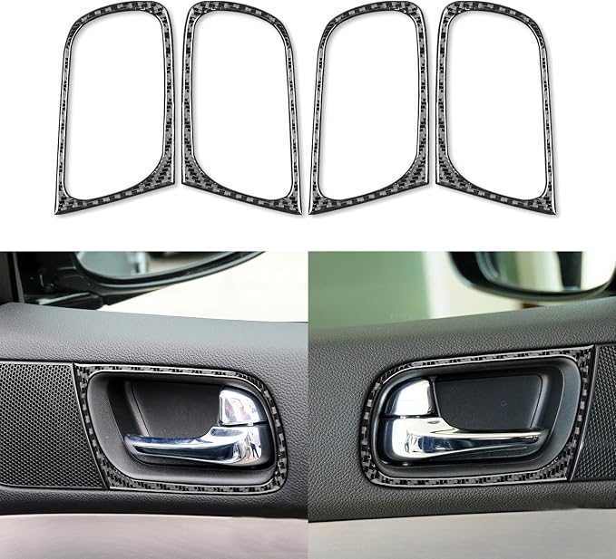 Real Carbon Fiber Trim for Infiniti Accessories | for G35 G37 G25 Q60 Q40 2007-2015 X S Sedan Door Inner Handle Armrest Frame Cover Interior Thick Overlay Decal