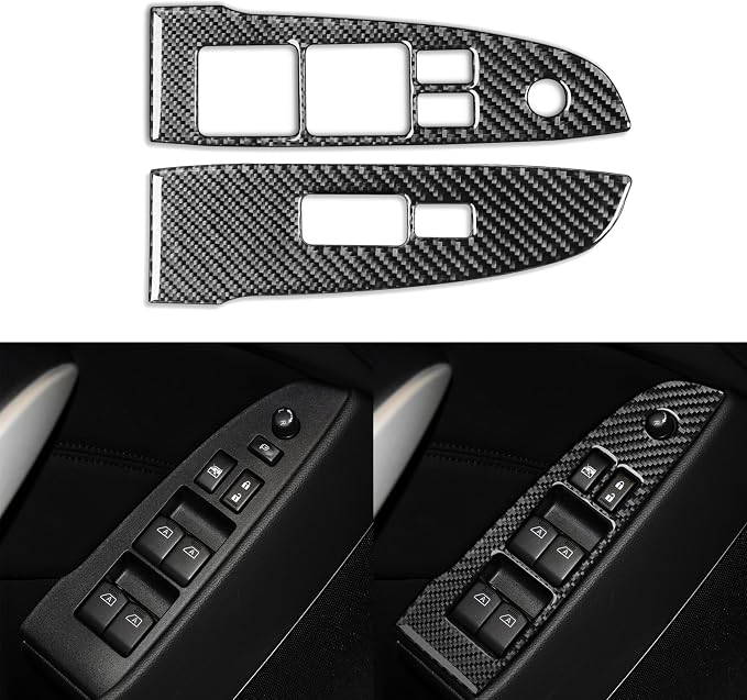 Real Carbon Fiber Trim for Infiniti Accessories | for G37 2010-2013 Q60 2014 2015 Convertible Console Armrest Window Lift Switch Panel Interior Thick Overlay Decal - A