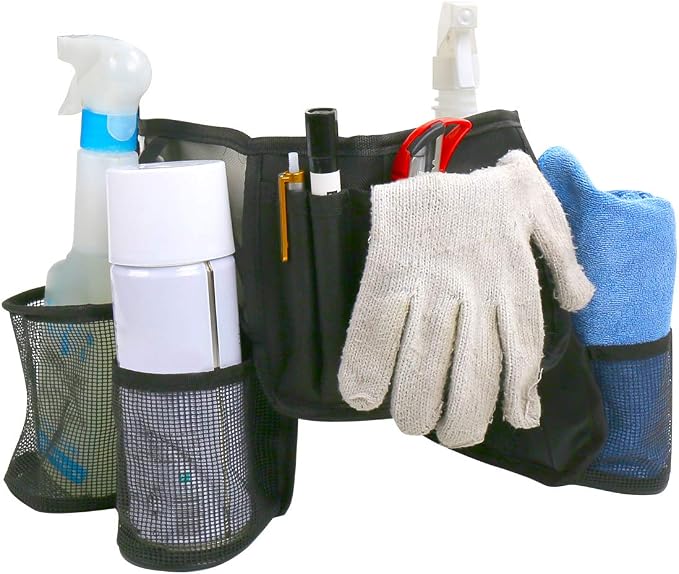 Tool Pouch, Waist Tools Bag Belt, Bottle Holster, Heavy Duty Working Tool Apron for Janitorial, Custodial, Housekeeping, Cleaning