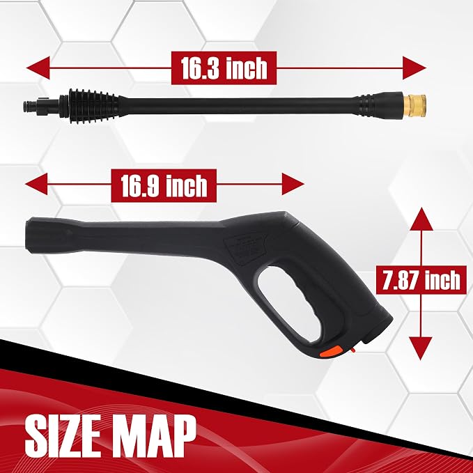 JOEJET Pressure Washer Spray Gun and Hose 32FT, Extension Wand with Nozzles | Compatible with Some Portland Husky Black Decker Ford Pulsar ShopForce Taskforce Powerwasher Power Washer