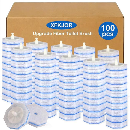 100 Count Toilet Bowl Brush Refill for Clorox - Upgrade Fiber Toilet Bowl Brush Compatible with Clorox Toilet Brush, Toilet Scrubber Refill with 5X Cleaning Power, Toilet Bowl Cleaners