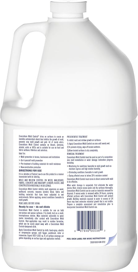 Concrobium Mold Control, 1 Gallon Refill, Eliminates and Prevents Mold, EPA Registered, Bleach Free, Odorless, VOC Free, For Indoor and Outdoor Surfaces