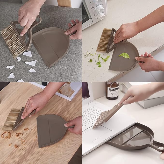 Mini Broom and Small Dustpan Brush - Mini Broom and Dustpans, Small Broom and Dustpan Set, Mini Dustpan and Brush Set, Hand Broom and Dustpan Set for Home and Pets.
