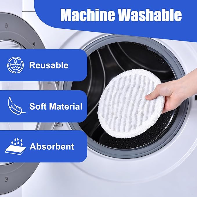 8 Pack Steam Mop Pads Compatible with Shark S8201 S8001 S7001 S7201 | S7005 S7000 Series, S7000AMZ S7001TGT– Microfiber Replacement Scrub Pad, All-in-One Reusable Cleaning Refills for Hard Floor