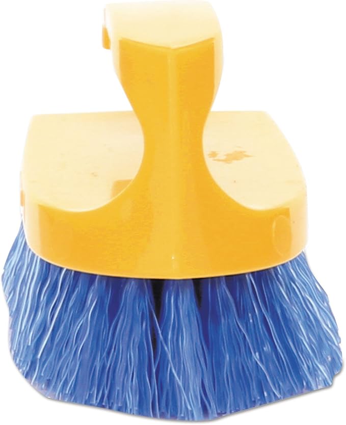Rubbermaid Commercial Products Iron Handle Scrub Brush 6-inches Polypropylene Fill Cobalt Bristles For Hard Scrubbing on Tile/Grout/Floors/Walls/Countertops