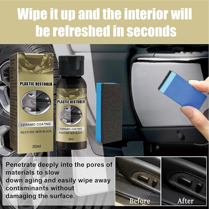 Auto Interior Cleaner Polishing Cleaning Shine Restorer | 30ml Car Dashboard Conditioner Paste for Trim Windshield Rubber Panel Truck Vehicle Sedan Scooter SUV