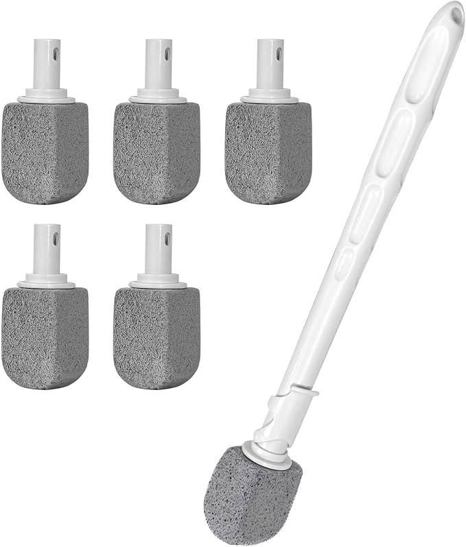 Upgrade Pumice Stone Toilet Bowl Cleaner with 16.7Inch Long Handle