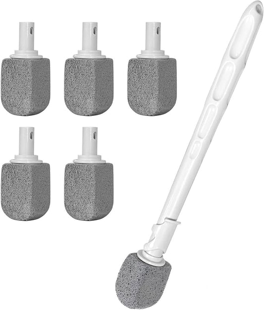 Upgrade Pumice Stone Toilet Bowl Cleaner with 16.7Inch Long Handle