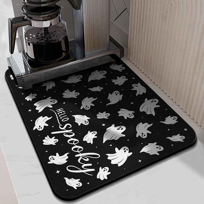 Fun Coffee Mat 24inx18in,Coffee Bar Mat for Countertops,Absorbent Hide Stain Anti-Slip Coffee Bar Accessories Fit Under Coffee Machine Mat,dish Drying Mats for Kitchen