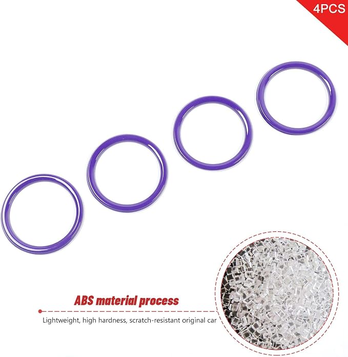 JeCar Interior Trim Kit Dashboard Air Conditioner Vent Ring Interior Accessories Compatible with Jeep Wrangler 2018-2023 JL & 2020-2023 Gladiator JT, Purple