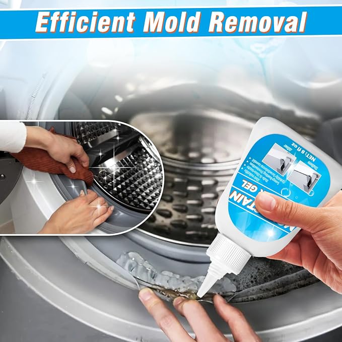 Stain Remover Gel, Heavy Duty Washing Machine Cleaner, Effective Stain Cleaner, All-Purpose Cleaning Gel for Shower, Toilet, Bathroom, Washer, Kitchen Sink (8 Fl Oz)