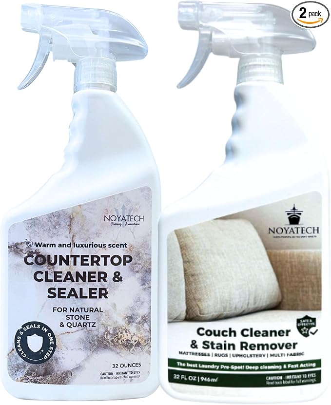 NOYATECH Couch Cleaner & Stain Remover Spray | Non-Toxic Cleaner | Pet Safe & Kid Safe | Upholstery, Sofas, Mattresses, Car Seats & Fabric | Quick-Drying | 32 oz