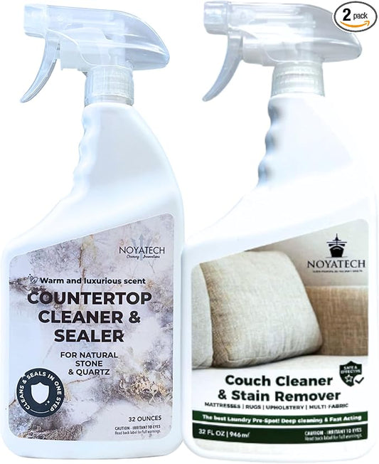 NOYATECH Couch Cleaner & Stain Remover Spray | Non-Toxic Cleaner | Pet Safe & Kid Safe | Upholstery, Sofas, Mattresses, Car Seats & Fabric | Quick-Drying | 32 oz