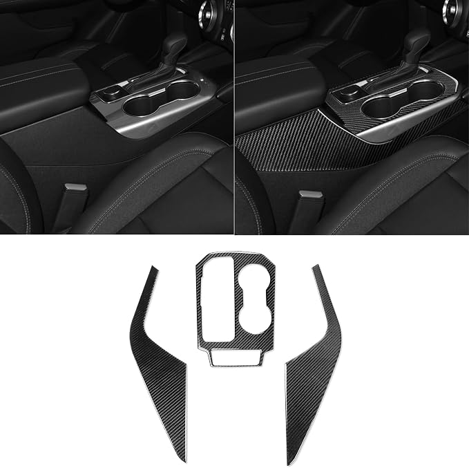 Center Console Gear Shift Stickers Fit for Chevrolet Blazer 2019-2025 | for L/LT/RS/Premier | Real Carbon Fiber | Center Console Set Gear Shift | Thick Overlay | Self-adhesive