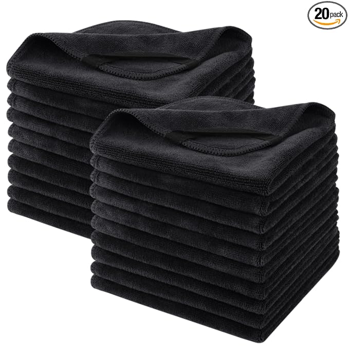 SINLAND Microfiber Facial Cloths Fast Drying Washcloth 12inch x 12inch Absorbent Face Wash Cloth Soft Makeup Remover Cloths