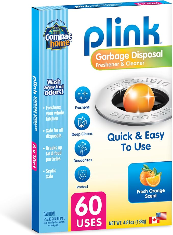 Compac Home [[60 Count]] Plink Garbage Disposal Cleaner and Deodorizer VALUE PACK - Orange