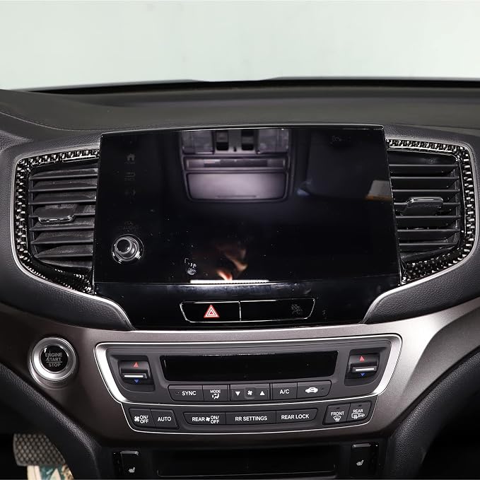 Center Console Air Outlet Trim Cover for Honda Pilot 2016-2022/ Ridgeline 2017-2023/ Passport 2019-2023, Central Dashboard Panel Air Vent AC A/C Trim Sticker, Carbon Fiber (Center Air Vent Frame)