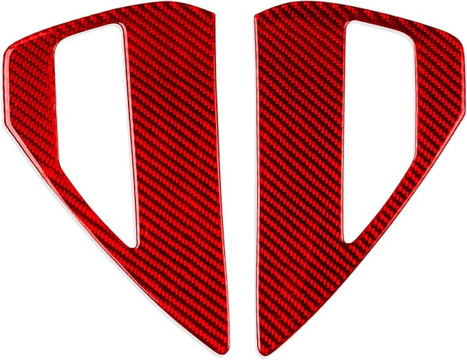Red Real Carbon Fiber Trim for Tesla Accessories | for Model 3 2017-2022 / Model Y 2020-2024 Rear Tail Light Charging Port Sticker Interior Thick Overlay Decal