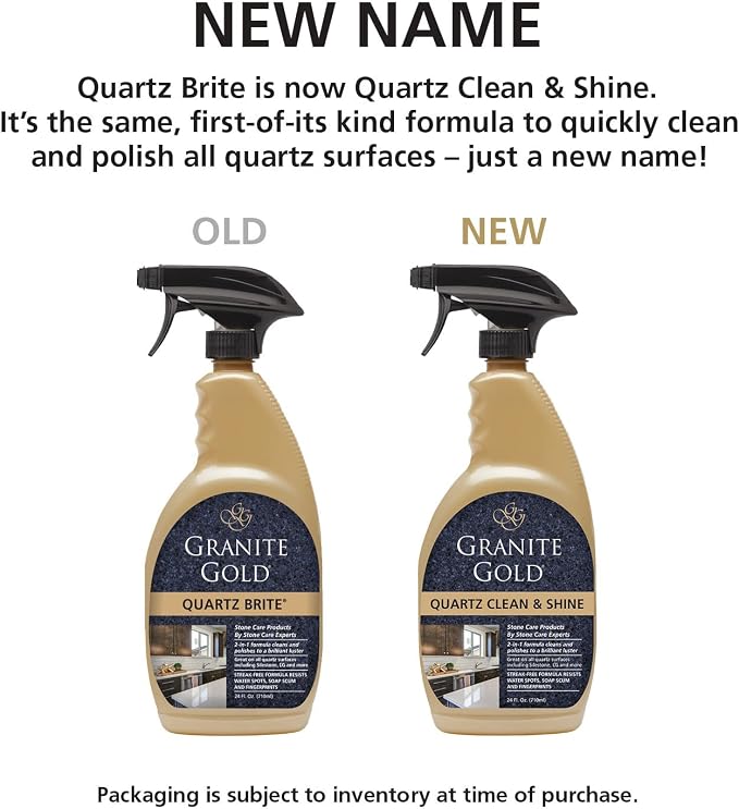 Granite Gold Quartz Clean & Shine Streak-Free Cleaner, Deeps Cleans and Polishes Quartz and Natural Stone Surfaces Including Silestone, LG, and More, 24 Fl Oz