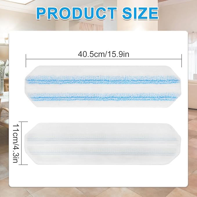 Mop Replacement Pads for Ocedar H2prO Flat Mop, 4 Pack Mop Refills for O-Cedar H2pro Flat Mop, Machine Washable Reusable Microfiber Mop Heads Replacements for Ocedar H2 Pro Mop