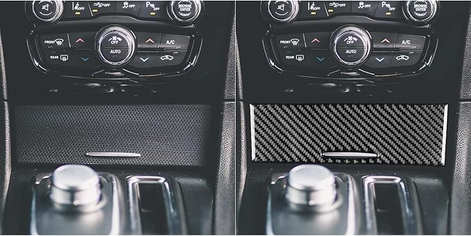 Real Carbon Fiber Trim for Chrysler 300 Accessories | for 2015-2023 300C 300S Limited/Touring Center Console Socket Cover Panel Sticker Interior Thick Overlay Decal