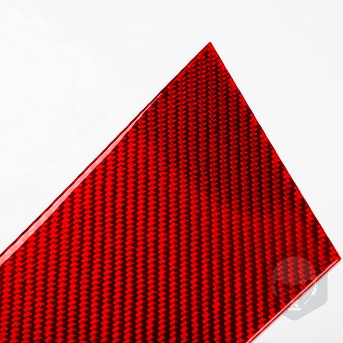Red Real Carbon Fiber Trim for Tesla Accessories | for Model 3 2017-2022 / Model Y 2020-2024 Door Window B Pillars Sticker Exterior Thick Overlay Decal