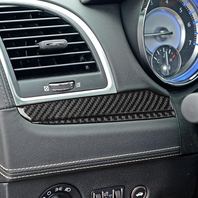 Real Carbon Fiber Trim for Chrysler 300 Accessories | for 2015-2023 300C 300S Limited/Touring Instrument Panel Sticker Interior Thick Overlay Decal