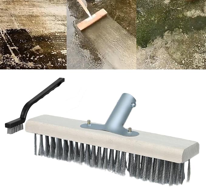 Multi Purpose Scrubber Brush with Wire Head for Shower and Patio Use, 30cm