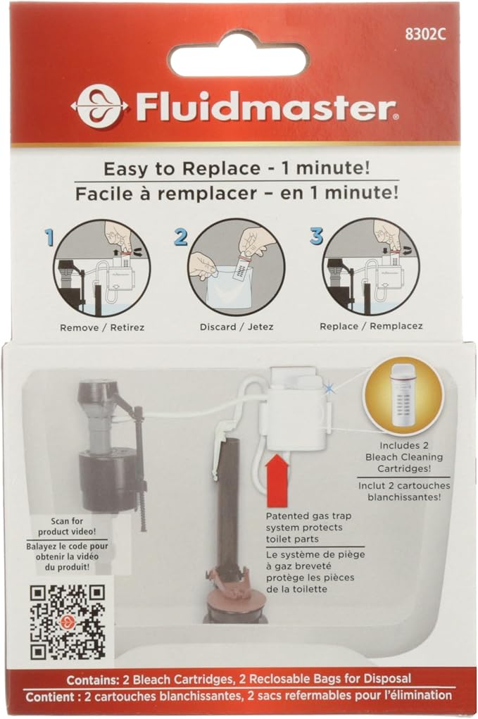 Fluidmaster 8302P8 Flush 'n Sparkle Automatic Toilet Bowl Cleaning System Refills, Bleach 2-Pack