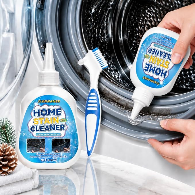 Mold Stain Cleaner Gel, 8 Fl oz Powerful Mold and Mildew Stain Remover with Brush Applicator for Sink, Shower, Caulk, Tile Washing Machine Gasket, Bathroom Grout and Front Loader Seal