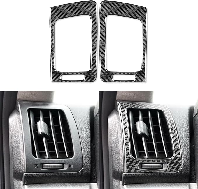 Real Carbon Fiber Trim for Infiniti Accessories | for G35 G37 G25 Q60 Q40 2007-2015 X S Sedan Coupe Convertible Dash Sides Air Vent Outlet Frame Interior Thick Overlay Decal