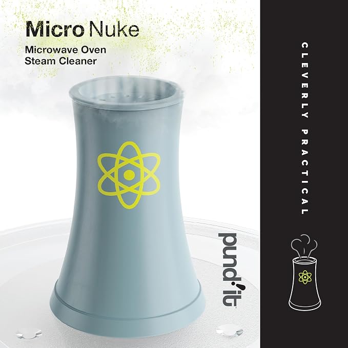Pund'it Micro Nuke, Microwave Steam Cleaner and Deodorizer For Inside | Nuke Your Microwave Clean In 7 Minutes | Easy To Use Steam Cleaner For Inside of The Microwave | Fun Nuclear Reactor Design