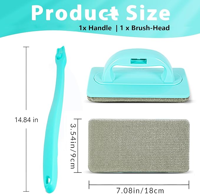 Professional Window Screen Cleaner- Large Brush Face for Door Mesh Cleaning- Detachable Mesh Screen Cleaning Tool- Wet and Dry Dual-Use