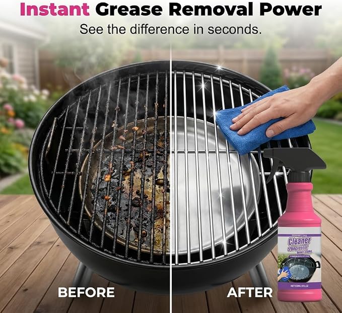 Heavy Duty Grill Degreaser, 2026 Upgrade Multi Purpose Fast Acting Heavy Duty Grill Cleaner Spray, Grease Remover Cleaning Spray for Kitchen, Oven, Outdoor Grill (2)