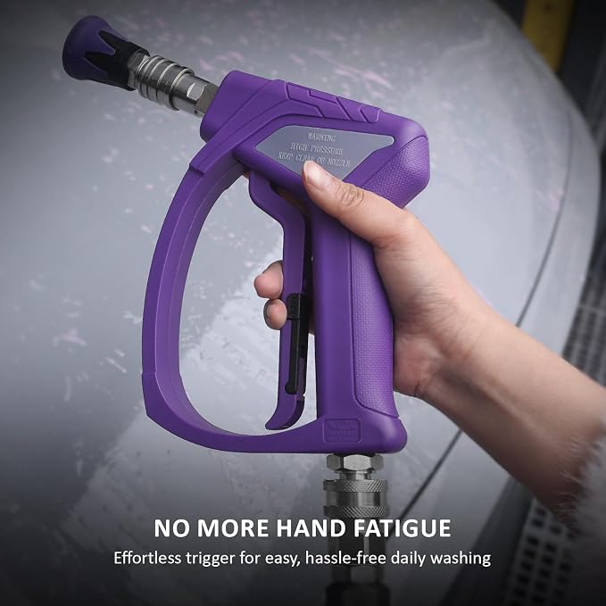 Short Pressure Washer Gun with 3/8" Swivel, 4080PSI | Short Pressure Washer Swivel Gun Pro,with 25° Soft Pressure Washer Nozzle, M22-15mm & 3/8 Adapter for Car Washing