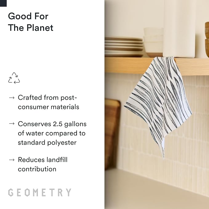 GEOMETRY Kitchen Dish Cloths - Quick Dry Dishcloths for Kitchen - Premium Dish Rags with Geoweave - 3-Pieces Tiny Petals