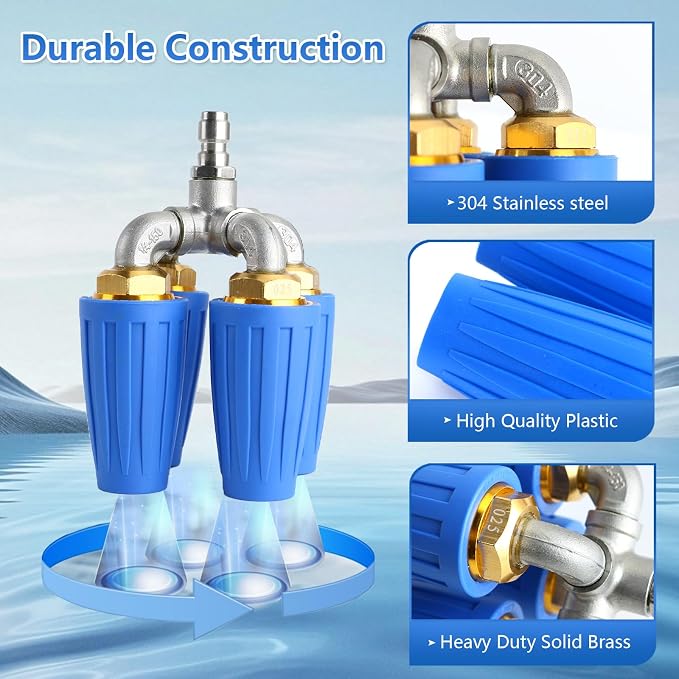 4-In-1 Turbo Nozzle Pressure Washer With 1/4 Inch Quick Connector