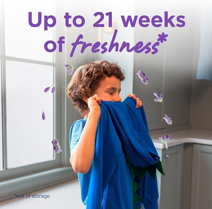 Purex Crystals In-Wash Scent Booster, Fresh Lavender Fields, 21 oz (Pack of 4), Long-Lasting Freshness & Odor Elimination Technology