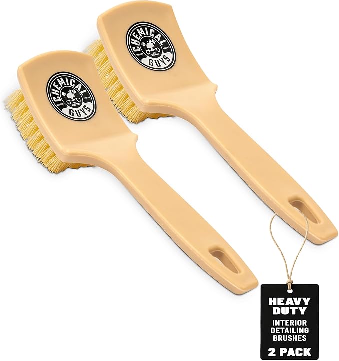 Chemical Guys, Induro 7 Heavy Duty Carpet & Upholstery Nifty Brush, 2 Pack | Stiff, durable bristles deep-clean carpet, fabric and upholstery in cars, RVs and home interiors, two pack
