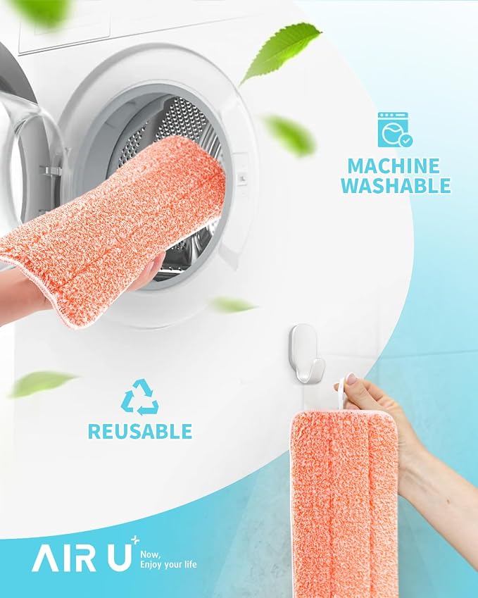 Power Scrubbing Reusable Mop Pads for Swiffer Wet Jet Mops (12 Pack), Wet Jet Refills, Washable Microfiber Mop Pads for Floor Cleaning Wet Dry Use