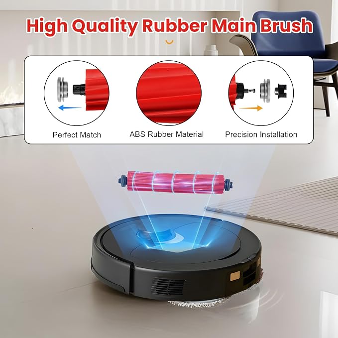 26 Pack Replacement Accessories for Roborock Q Revo Robot Vacuum | 【Not for Qrevo S/Pro/Plus/MaxV】2 Main Brush 6 Side Brush 4 HEPA Filter 6 Mop Pads 6 Dust Bags 1 Cleaning Brush 1 Screwdriver