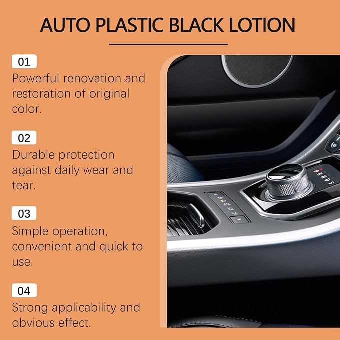 Auto Plastic Restorer Kit - 100ml Plastic Restorer for Cars,Auto Plasti𝐜 Restore𝐫 Lotion Black, Aut𝐨 Plasti𝐜 Black Lotion (1)