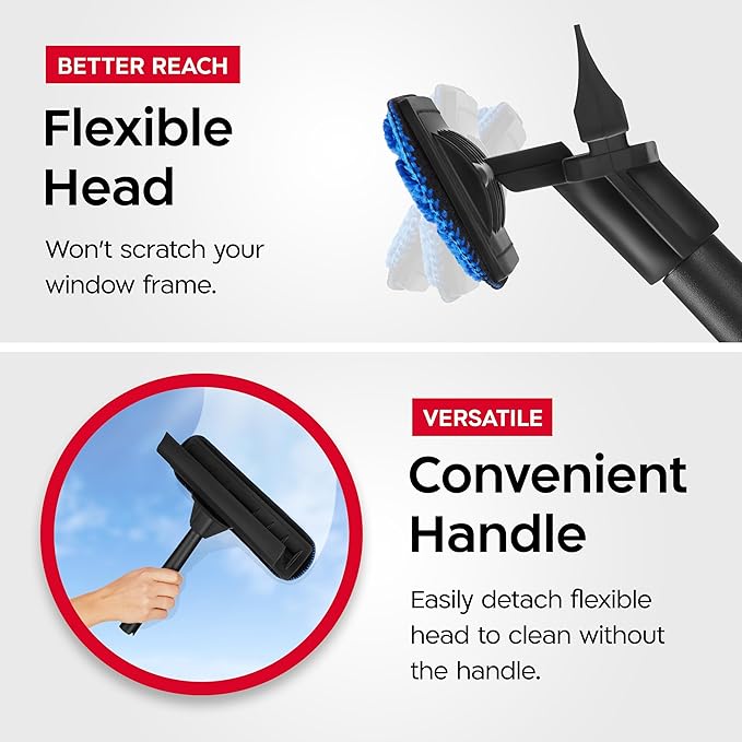 Tyroler Windows Washing Kit with Extension Pole | 12"-80" 5-Part Handle | | 2-in-1 Professional Telescopic Window Squeegee for Home | Indoor & Outdoor Window Cleaner Tool for High Windows & Glass