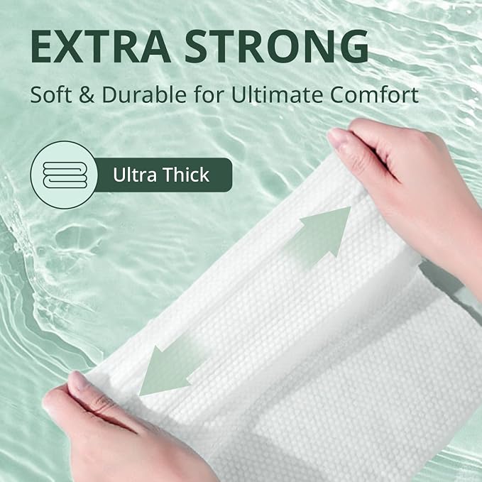 WhyWorry Extra Large Wet Wipes for Adults, 8" x 12", Unscented, 660 Count | Body Cleansing Wipes for Elderly & Incontinence, Extra Thick Disposable Washcloths with Aloe & Vitamin E, Rinse Free