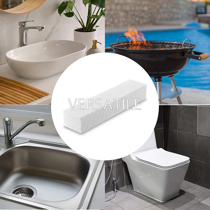 8 Pack Pumice Stone for Toilet Bowl Cleaning, Scouring Stick Remove Hard Water Rings, Calcium Buildup and Rust, Pumice Cleaning Bar for Tile Bath-tub