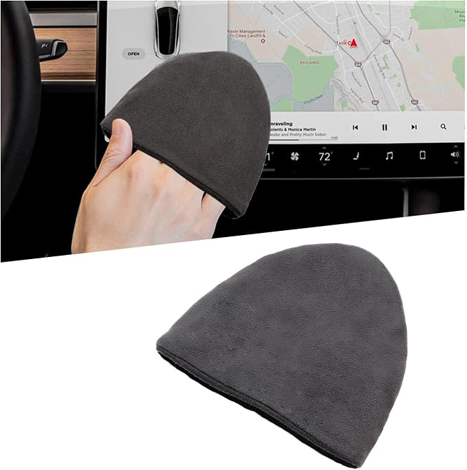 Car Screen Cleaner, Square Microfiber Cloth Non-Scratch Auto Touchscreen Cleaning Wipes, Foldable Touch Screen Pad Universal Cleaning Tool for Vehicle Dashboard Display (Triangle)