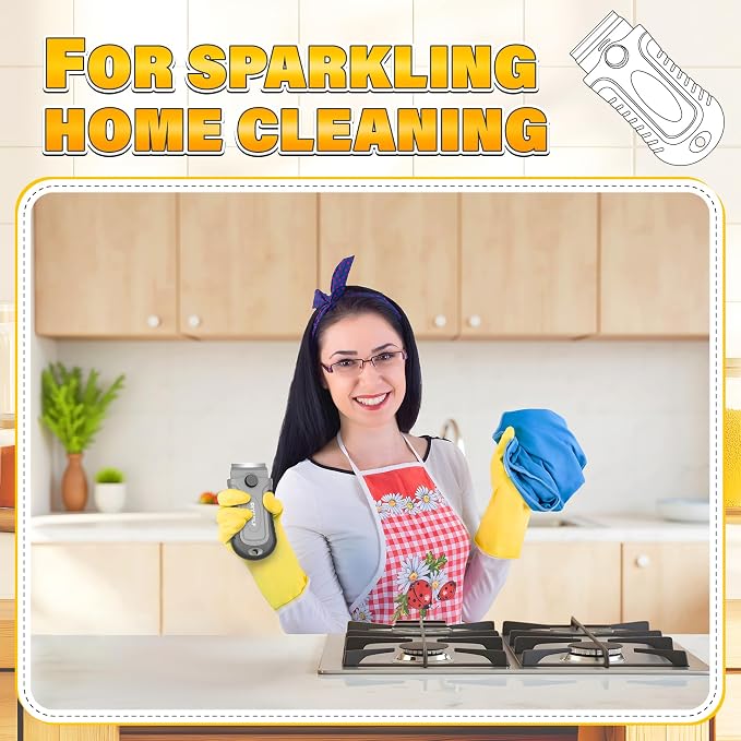 DIYSELF 2 Pack Paint Scraper Tool with 30 Razor Blades, Stove Top Cleaner Tools | Razor Blade Scrapers for Glass Stove Tops, Ovens, Windows and Tile, Paint Scraper Tools for Stickers, Glue and Residue